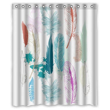 Load image into Gallery viewer, Fashion Design Waterproof Polyester Fabric Bathroom Shower Curtain Standard Size 60(w)x72(h) with Shower Rings - The Beautiful Colorful Feathers
