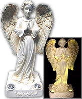 BRILLIANT AND MO Beautiful Praying Solar Angels with 2 Yellow LED Solar Angel Lights