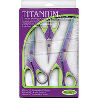 Sullivans Titanium Coated, Set of 3 Scissors Set, Purple