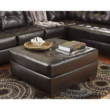 Load image into Gallery viewer, Signature Design by Ashley - Alliston Contemporary Faux Leather Oversized Accent Ottoman, Chocolate
