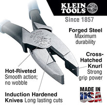 Load image into Gallery viewer, Klein Tools D20009NEGLW Side Cutter Linemans Pliers Cut ACSR, Screws, Nails, Hard Wire, 9-Inch Hi-Viz Pliers
