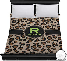 Load image into Gallery viewer, RNK Shops Granite Leopard Duvet Cover - Full/Queen (Personalized)
