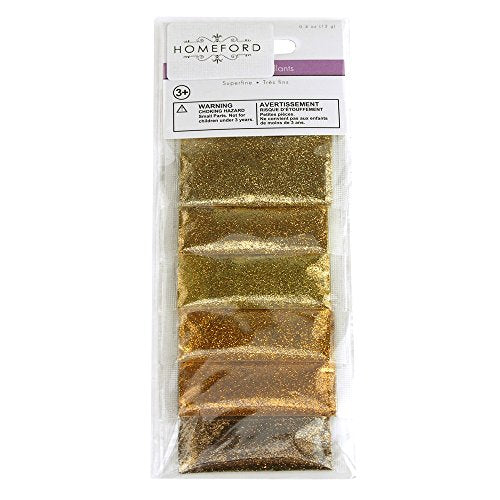 Homeford Superfine Glitter Assorted Color, 4-Ounces (Glided Gold)