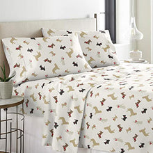 Load image into Gallery viewer, Pointehaven Flannel 170 GSM Sheet Set,Twin XL Winter Dogs
