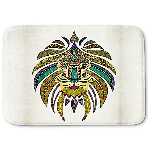 DiaNoche Designs Memory Foam Bath or Kitchen Mats by Pom Graphic Design - Emperor Tribal Lion I, Large 36 x 24 in