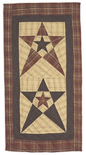 Load image into Gallery viewer, Primitive Country Star Table Runner Quilt 24&quot; Long by 12&quot; Wide 100% Cotton Handmade Hand Quilted Heirloom Quality
