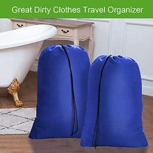 Load image into Gallery viewer, OTraki Heavy Duty Large Laundry Bag 28 x 45inch [2 Pack] XL Drawstring Travel Organizer Bags Camp Home College Dorm Tear Resistant Dirty Clothes Big Storage Bag, Three Loads of Clothes Blue

