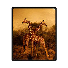 Load image into Gallery viewer, JIUDUIDODO Gifts Giraffe Nature Design Customized Cozy Fleece Blanket Bed/Sofa Throws 50&quot;x60&quot;
