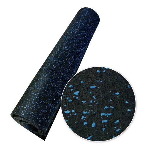 Rubber-Cal Elephant Bark Flooring, Blue Dot, 3/8-Inchx 4 x 4-Feet