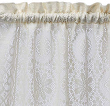 Load image into Gallery viewer, Hopewell Lace Kitchen Curtain - 24&quot; Tier (pr) - Cream
