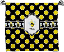 Load image into Gallery viewer, RNK Shops Bee &amp; Polka Dots Bath Towel (Personalized)
