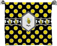 RNK Shops Bee & Polka Dots Bath Towel (Personalized)