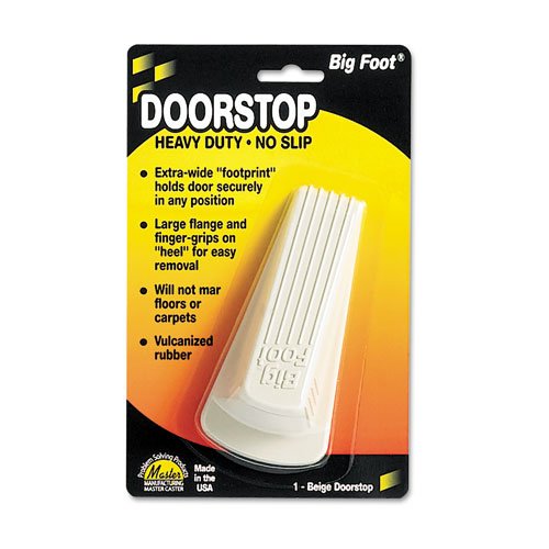 MASTER CASTER COMPANY 900 Big Foot Doorstop, No-Slip Rubber Wedge, 2-1/4w x 4-3/4d x 1-1/4h, Beige