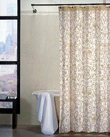 Mind on Design Fabric Shower Curtain -- Beige Floral Scroll Pattern