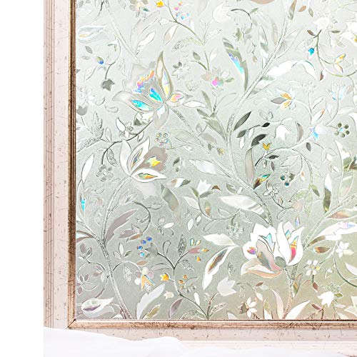 CottonColors Brand Privacy Window Film 35.4x78.7 Inches 3D Non Toxic Static Cling Decoration for Anti-UV Heat Control Energy Saving Glass Stickers