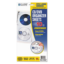Load image into Gallery viewer, C-Line 61958 Deluxe CD Ring Binder Storage Pages, Standard, Stores 4 CDs, 10/PK
