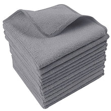 Load image into Gallery viewer, Sinland Microfiber Rag Absorbent Cleaning Cloth Kitchen Dish Cloth Streak Free Dish Rags Glass Cloths 12inchx12inch 12 Pack Grey
