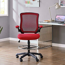 Load image into Gallery viewer, Modway MO-EEI-1423-RED Reception Desk Flip-Up Arm Drafting Chair in Red
