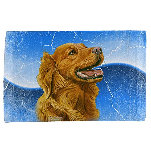 Old Glory Golden Retriever Live Forever All Over Hand Towel Multi Standard One Size