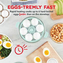 Load image into Gallery viewer, DASH Rapid Egg Cooker: 6 Egg Capacity Electric Egg Cooker for Hard Boiled Eggs, Poached Eggs, Scrambled Eggs, or Omelets with Auto Shut Off Feature - Aqua, 5.5 Inch (DEC005AQ)

