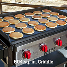 Load image into Gallery viewer, Camp Chef Flat Top Grill, True Seasoned Griddle Surface, Four 12,000 BTUs/Hr. stainless steel Burners
