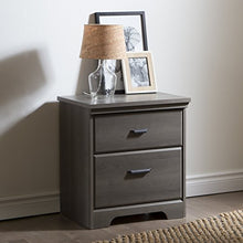 Load image into Gallery viewer, South Shore Versa 2-Drawer Nightstand-Gray Maple
