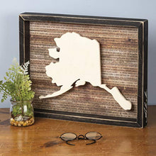 Load image into Gallery viewer, Primitives by Kathy 28225 State Pride Box Sign, 15&quot; x 12.25&quot;, Alaska
