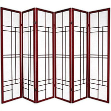 Load image into Gallery viewer, Oriental Furniture 6 ft. Tall Eudes Shoji Screen - Rosewood - 6 Panels
