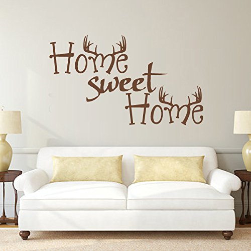 MairGwall Family Love Wall Sticker Animal Decor Sweet Home Decoration Enter Way Vinyl Antler Bedroom Decal(Small,Dark Brown)