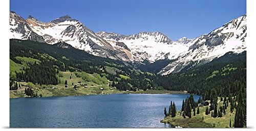 GREATBIGCANVAS Entitled High Angle View of a Lake, Trout Lake, Vermilion Peak, Sheep Mountain, Colorado Poster Print, 72