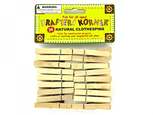 krafters korner Natural Wood Craft Clothespins - Set of 48, [Crafts, Craft Clothespins]
