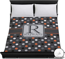 Load image into Gallery viewer, RNK Shops Gray Dots Duvet Cover - Full/Queen (Personalized)
