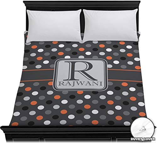RNK Shops Gray Dots Duvet Cover - Full/Queen (Personalized)