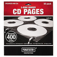 Ideastream Vaultz VZ01415 Two-Sided CD Refill Pages for Three-Ring Binder, 50/Pack