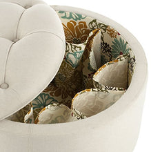 Load image into Gallery viewer, Safavieh Mercer Collection Victoria Beige Linen Shoe Ottoman
