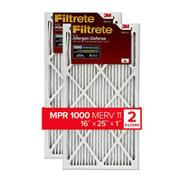 Filtrete MPR 1000 16x25x1 AC Furnace Air Filter, Micro Allergen Defense, 2-Pack