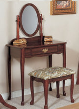 Load image into Gallery viewer, H-M SHOP Traditional Cherry Vanity Set w/Stool and Mirror
