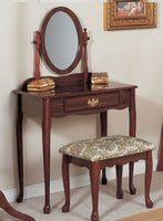 H-M SHOP Traditional Cherry Vanity Set w/Stool and Mirror