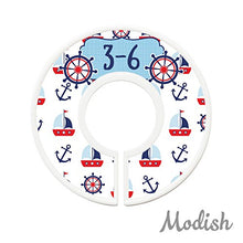 Load image into Gallery viewer, Modish Labels Baby Nursery Closet Dividers, Closet Organizers, Nursery Decor, Nautical, Anchors, Sail Boats, Gender Neutral, Boy, Girl
