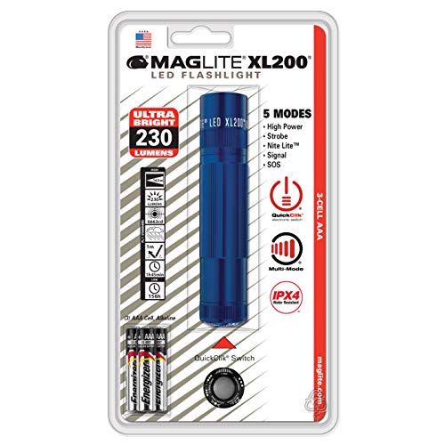 Maglite XL200 LED 3-Cell AAA Flashlight, Blue