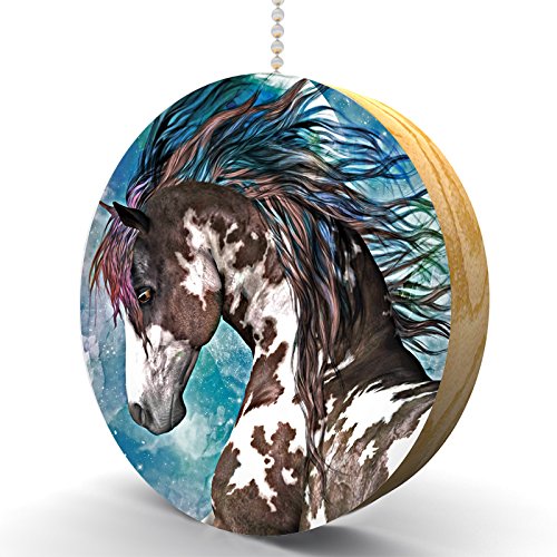 Horse Universe Hardwood Oak Fan/Light Pull