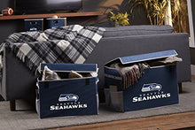 Load image into Gallery viewer, Franklin Sports NFL Seattle Seahawks Folding Storage Footlocker Bins - Official NFL Team Storage Organizers - Collapsible Containers - Small
