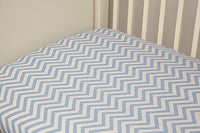 Riegel Baby 100% Cotton Fitted Crib Sheet (Chevron Blue Print)