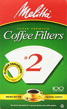 Load image into Gallery viewer, Melitta #2 Super Premium Cone Coffee Filters, White, 100 Count
