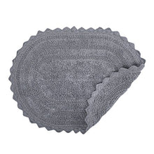 Load image into Gallery viewer, DII Ultra Soft Spa Cotton Crochet Oval Bath Mat or Rug Place in Front of Shower, Vanity, Bath Tub, Sink, and Toilet, 17 x 24&quot; - Gray
