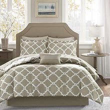 Load image into Gallery viewer, Madison Park MPE10-128 Essentials Merritt Complete Bed and Sheet Set Full Taupe
