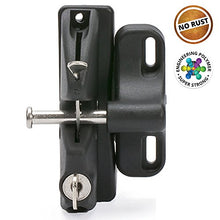 Load image into Gallery viewer, National Hardware V6201 LTCH BLK N346-201 4-9/16&quot; LokkLatch Automatic Keyed Gate Lock Latch in Black
