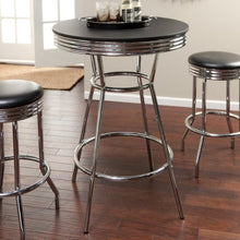 Load image into Gallery viewer, Roundhill Furniture Retro Style 3-Piece Chrome Metal Bar Table and Stools
