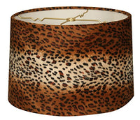 Royal Designs, Inc. Shallow Drum Hardback Lamp Shade, Leopard, 15 x 16 x 10 (HB-621-16)