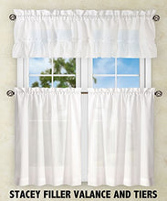Load image into Gallery viewer, Ellis Curtain Stacey 56-by-36 Inch Tailored Tier Pair Curtains, White, 56x36
